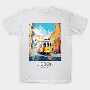 A Pop Art Travel Print of Lisbon - Portugal T-Shirt